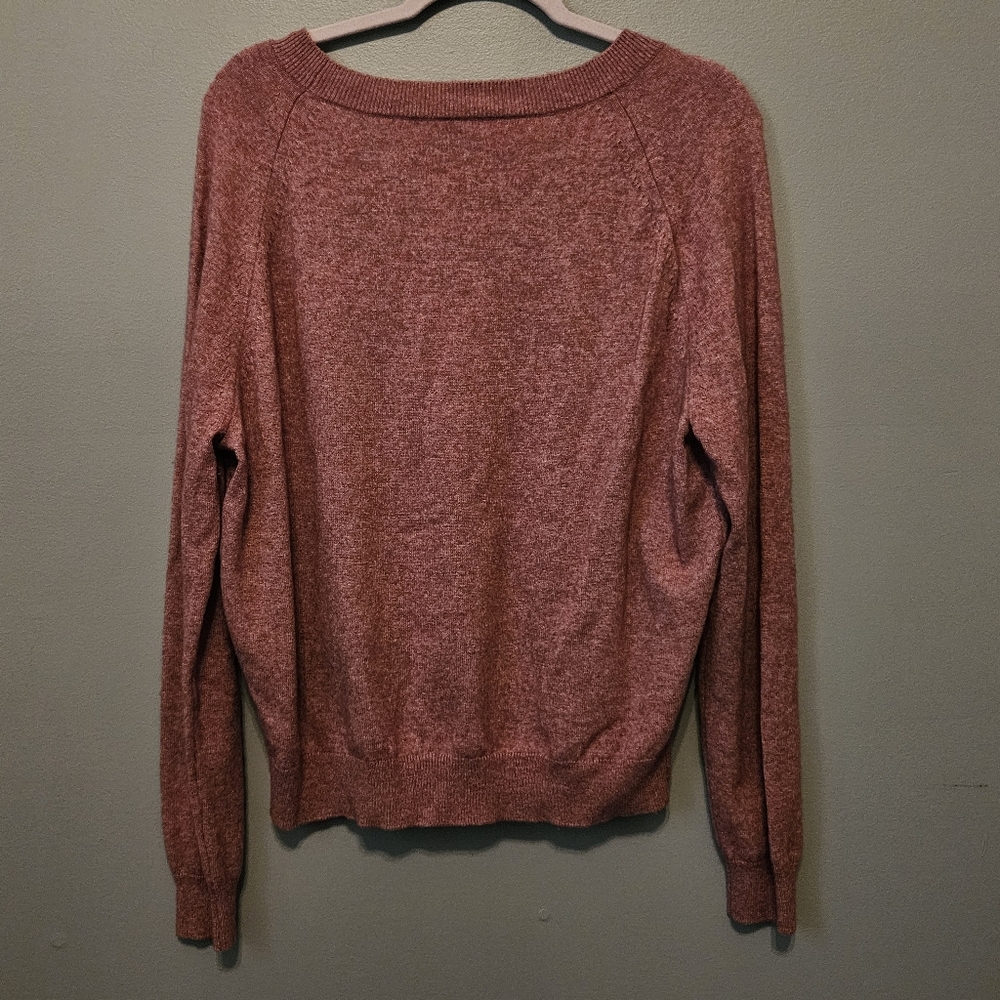 Vince Wool Cashmere Sweater Women's Large L Mauve Pink Knit Boat Scoop Neck